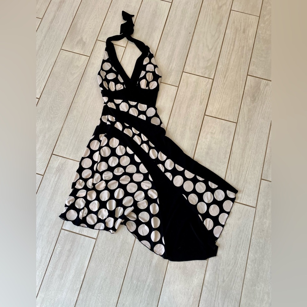 Black & Cream Polka Dot Dress by Love Tease Size S